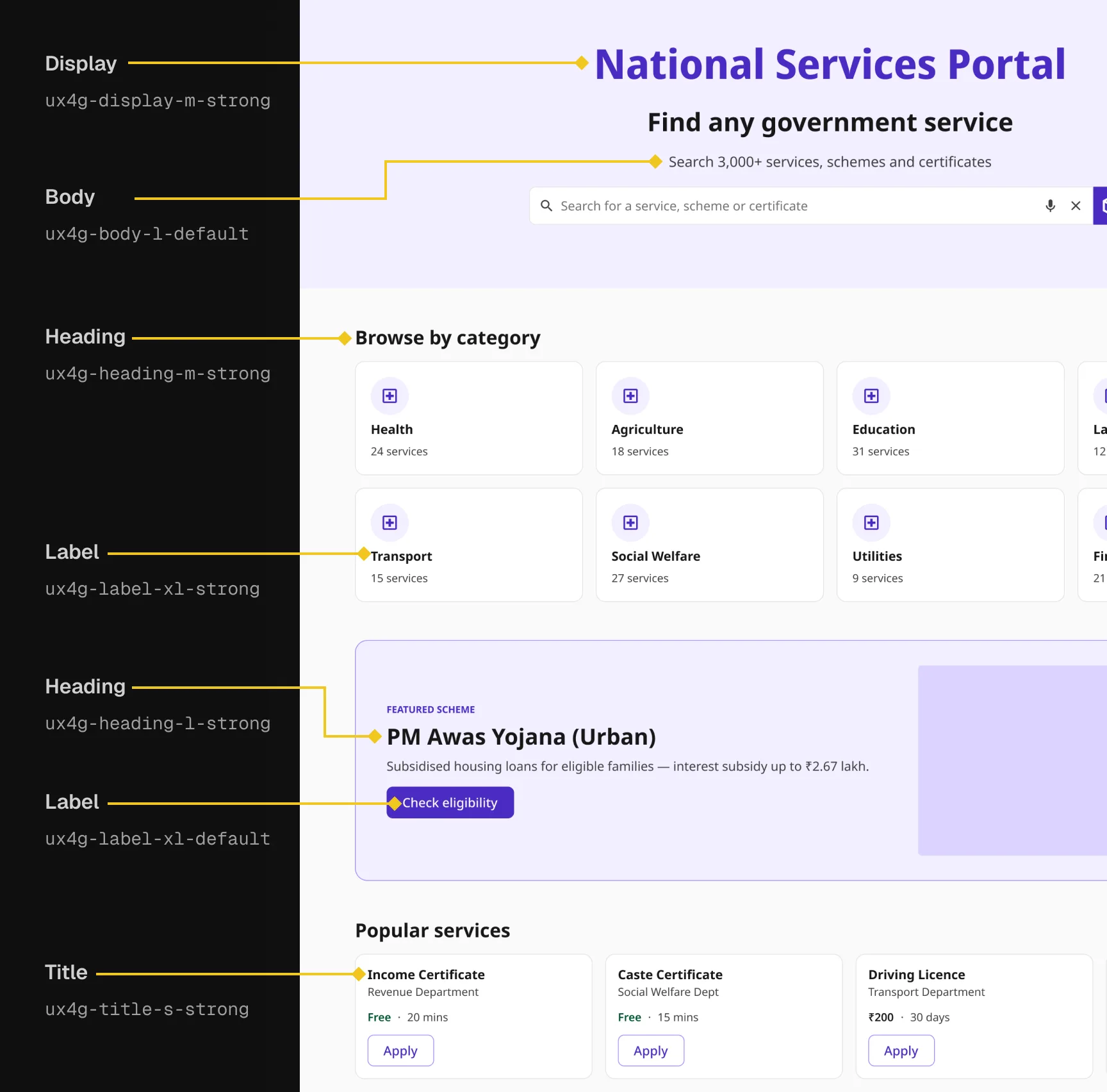 Typography applied in context